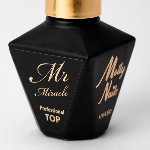 Top no wipe Mr Miracle Molly Nails do lakierów hybrydowych nie przyjmujący pigmentu Clear HEMA/Di-HEMA Free 10g