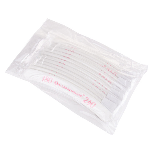 Pilnik do paznokci Bezpieczny Pakiet Allepaznokcie banan biały środek 180/240 CU-10 High Quality