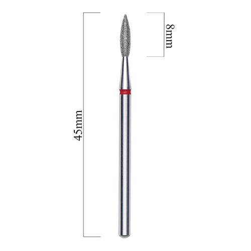Frez diamentowy płomyk ostry czerwony Staleks Expert 2,1/8mm