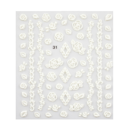Naklejki do paznokci samoprzylepne 5D kwiaty Nr 31