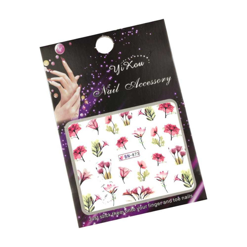 Naklejki wodne do paznokci kwiaty BN- 873