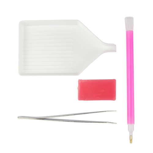 100sztuk Zestaw do zdobień paznokci cyrkoniami - aplikator, wosk, tacka i pęseta