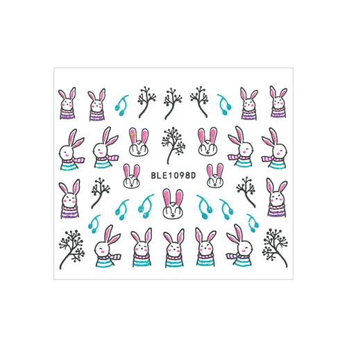 Naklejki do paznokci 3D samoprzylepne brokatowe wielkanocne BLE 1098D