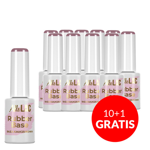10+1gratis Baza kauczukowa Rubber Base AlleLac Cozy Blush HEMA/Di-HEMA Free 7g Nr 13