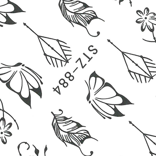 Naklejki wodne do paznokci kwiaty STZ-884