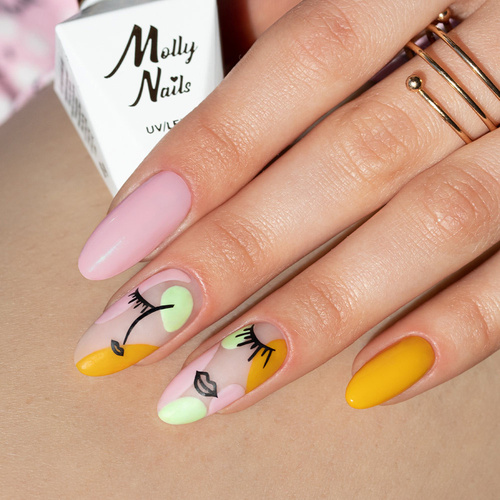 5+1gratis Lakier hybrydowy Molly Nails Fancy Fashion Affection HEMA/Di-HEMA Free 8g Nr 330