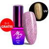 5+1gratis Lakier hybrydowy świecący w ciemności MollyLac Night Glowing One Caress HEMA/Di-HEMA Free 10g Nr 674