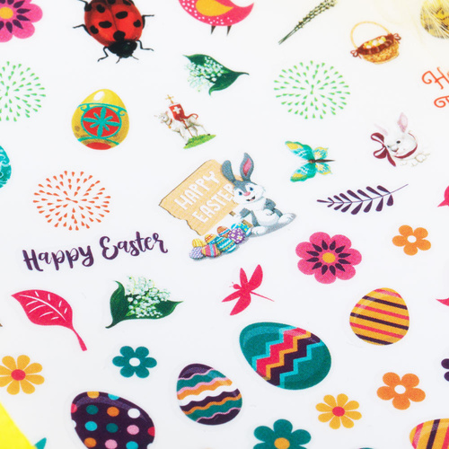 Naklejki do paznokci cienkie samoprzylepne wielkanocne T-374