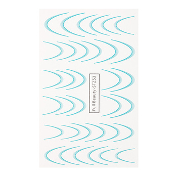 Gradientowe naklejki wodne na paznokcie/ French/ Ombre/Francuska linia uśmiechu 34szt niebieskie STZ53