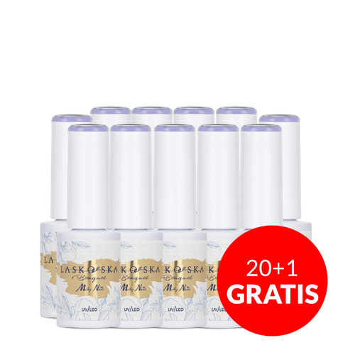 20+1gratis Lakier hybrydowy LED/UV Gel Polish Molly Nails @Bouquet by Laskovska Lavender HEMA/Di-HEMA Free 7g