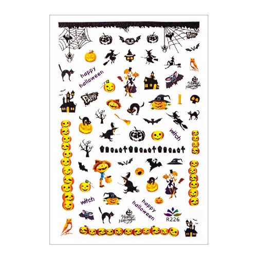 Naklejki do paznokci cienkie samoprzylepne halloween R226