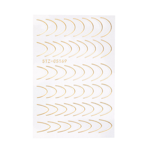 Naklejki samoprzylepne na paznokcie/ French/ Francuska linia uśmiechu 48szt gold STZ-CS169