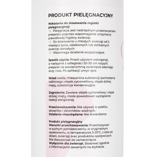 Mgiełka spacerowo -ochronna i pielęgnacyjna dla zwierząt przeciw ektopasożytom Go&Safe AlleMed 250 ml