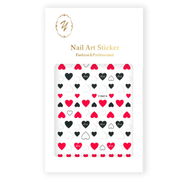 Naklejki do paznokci cienkie samoprzylepne serduszka Z-D4214 red czerwone