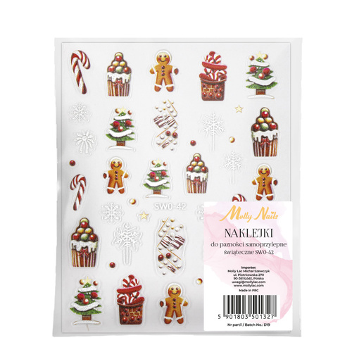 Naklejki do paznokci samoprzylepne świąteczne Molly Nails SW0-42