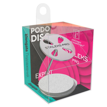Dysk tarcza do pedicure wydłużony PODODISC Staleks Expert zestaw trzpień dysk + nakładki tarcze wymienne L 180 grit 25 mm 5 szt