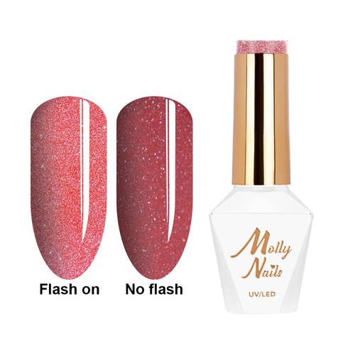 5+1gratis Lakier hybrydowy Molly Nails Duo Flashing Lights Everlasting HEMA/Di-HEMA Free 8g Nr 608