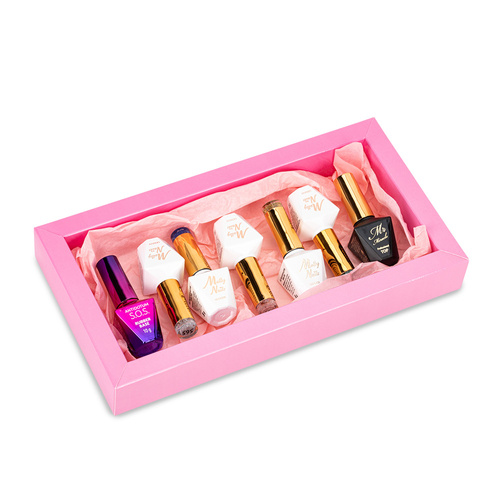 Zestaw 5 lakierów hybrydowych Flashing Molly Nails+ Baza i Top Gratis