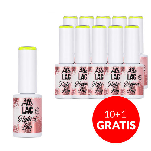 10+1gratis Lakier hybrydowy LED/UV Gel Polish Yellows Y4 Neon AlleLac HEMA/Di-HEMA Free 6g