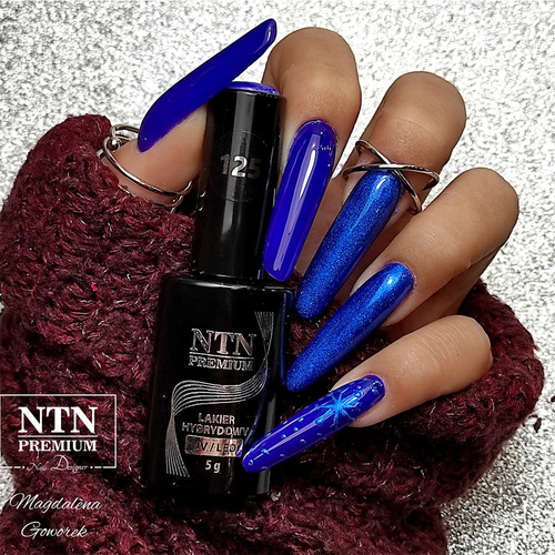 Pyłek lustrzany efekt do zdobień paznokci Glass Effect Allepaznokcie Blue Nr 8