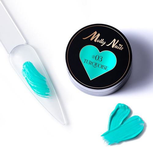 10+1gratis Pasta do zdobień ProArt Paste Molly Nails Turquoise HEMA/Di-HEMA Free 5g Nr 3