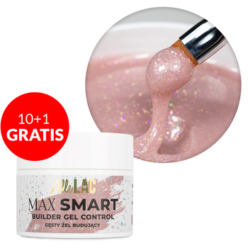 10+1gratis Żel budujący gęsty AlleLac Max Smart Builder Gel Control Glitter Nude 45g