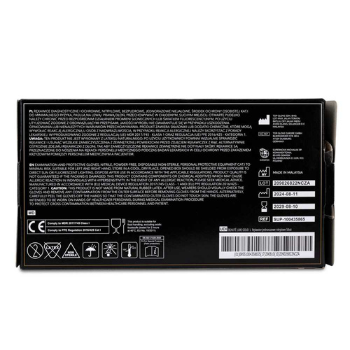 Rękawiczki jednorazowe nitrylowe diagnostyczne i ochronne Beaute Luxe rozmiar L złote 50 szt