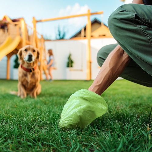 100sztuk Woreczki na odchody psów zielone 10x15 sztuk