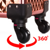 Kuferek kosmetyczny XXXL 4w1 walizka na kółkach obrotowych 360 stopni - Diamond 3D rose golden (okucia rose golden)