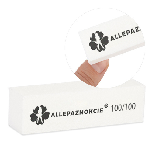 Bloczek blok polerski Allepaznokcie 100/100 Premium biały 1szt