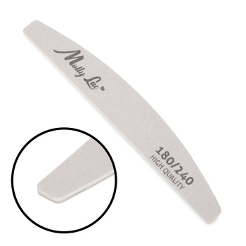 Pilnik do paznokci Bezpieczny Pakiet łódka półksiężyc MollyLac zebra 180/240 High Quality 1 szt