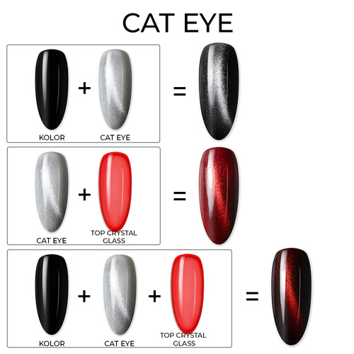 5+1gratis Lakier hybrydowy LED/UV Gel Polish Greens Cat Eye Metallic Nr 213 Molly Nails HEMA/Di-HEMA Free 8g