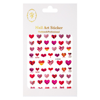 Naklejki do paznokci cienkie samoprzylepne serduszka Z-D5465 różowe