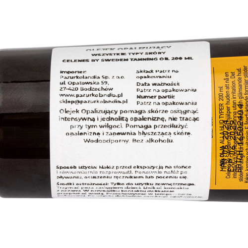 Olejek do opalania do każdego typu skóry Celenes by Sweden 200ml