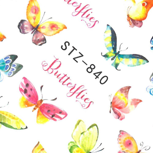 Naklejki wodne do paznokci motyle STZ-840