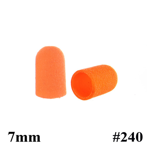 Kapturki do pedicure 7mm gradacja 240 100szt Fabric Podo AlleMed Pomarańczowy Orange