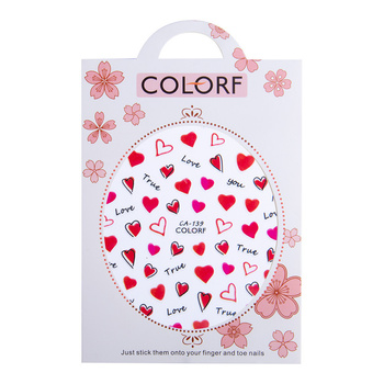 Naklejki do paznokci cienkie samoprzylepne walentynkowe CA-139