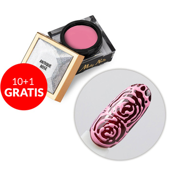 10+1gratis Creative Flow Color Gel  - kreatywny NailArt żel do efektu topniejących, miękkich wzorów Molly Nails Antique Rose HEMA/Di-HEMA free 5 g