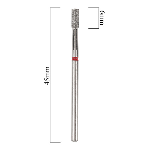 Frez diamentowy walec czerwony delikatny