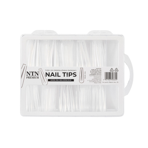 Tipsy do szybkiego przedłużania paznokci Nail Tips NTN Premium ballerina slim 100 szt