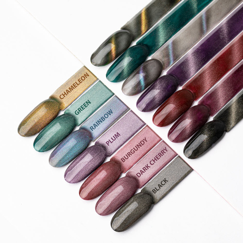 10+1gratis Lakier hybrydowy LED/UV Gel Polish Cat Eye CAT 3 Dark Cherry AlleLac HEMA/Di-HEMA Free 6g