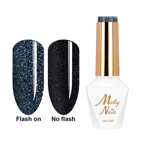 5+1gratis Lakier hybrydowy Molly Nails Duo Flashing Lights Devil’s Night HEMA/Di-HEMA Free 8g Nr 604