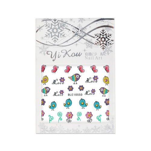 Naklejki do paznokci 3D samoprzylepne brokatowe wielkanocne  BLE 1055D