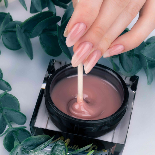 Żel budujący do paznokci HEMA/Di-HEMA Free z olejkiem z drzewa herbacianego MollyLac HerbaLine Shiny Flakes by Gosia Kruś 5g