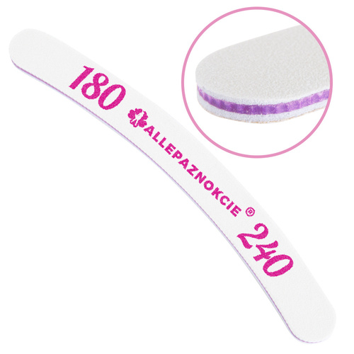 Pilnik do paznokci Bezpieczny Pakiet Allepaznokcie banan fioletowy środek 180/240 CU-04 Best Quality