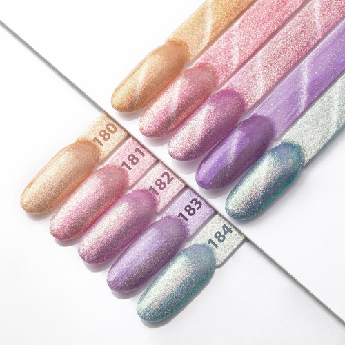 Lakier hybrydowy LED/UV Gel Polish Oranges Cat Eye Pastel Nr 180 Molly Nails HEMA/Di-HEMA Free 8g