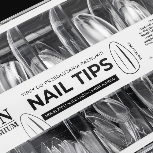 Tipsy do szybkiego przedłużania paznokci Nail Tips NTN Premium migdał krótki 100 szt
