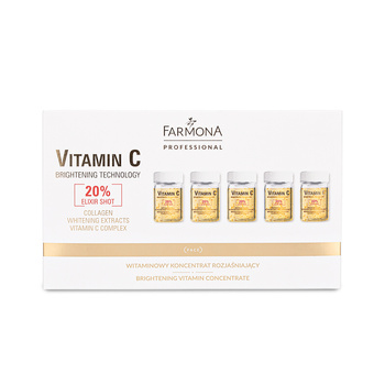 Witaminowy koncentrat rozjaśniający Farmona Vitamin C 20% elixir shot 25 ml