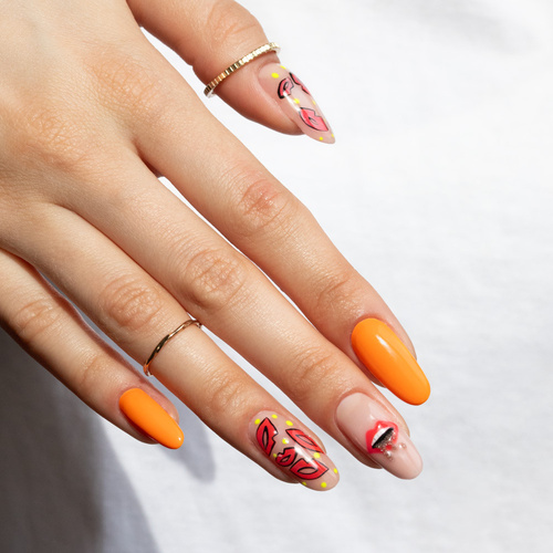 5+1gratis Lakier hybrydowy Molly Nails Neons Yellow Light HEMA/Di-HEMA Free 8g Nr 71