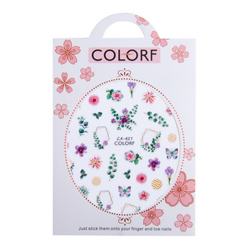 Naklejki do paznokci cienkie samoprzylepne kwiaty CA-421